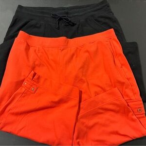 REDUCED!! SET OF 2: Link & Danskin Women's Capris (orange and black)